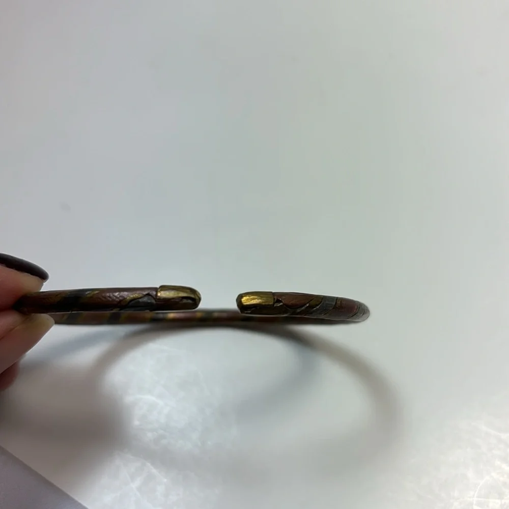 Vintage Hand Crafted Brass copper Cuff Bracelet - Picture 3 of 5